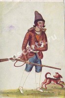 Охотник. Персидская миниатюра XIX века